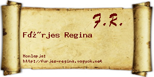 Fürjes Regina névjegykártya